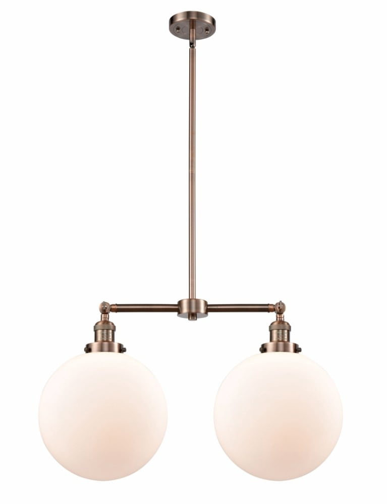 209-AC-G201-12-Innovations Lighting-XX-Large Beacon-2 Light Chandelier in Traditional Style-27 Inches Wide by 16 Inches High   Antique Copper Finish