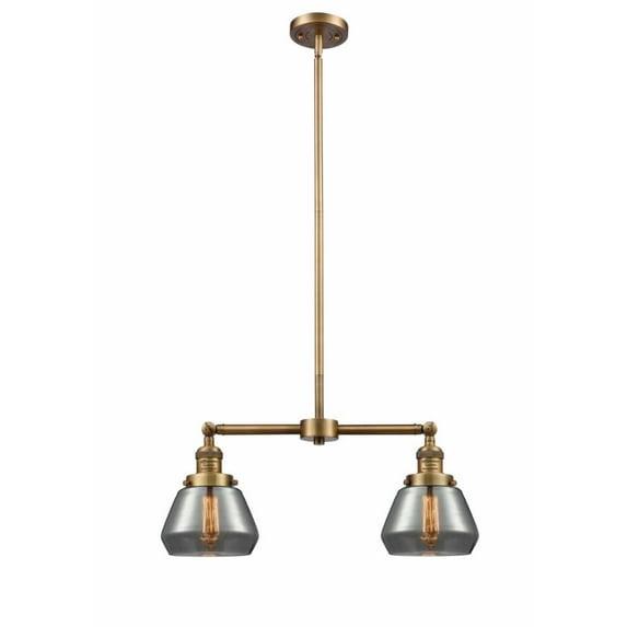 Innovations 209-BB-G173-LED Fulton 2 Light Chandelier part of the Franklin Restoration Collection, Brushed Brass