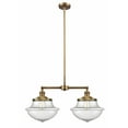 thumbnail image 1 of Innovations 209-BB-G544-LED Large Oxford 2 Light Chandelier part of the Franklin Restoration Collection, Brushed Brass, 1 of 1