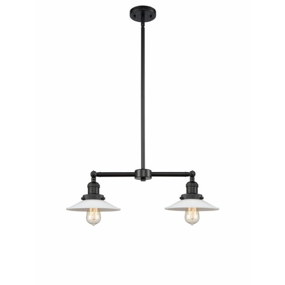 209-BK-G1-LED-Innovations Lighting-Halophane-7W 2 LED Chandelier in Traditional Style-21 Inches Wide by 10 Inches High   Matte Black Finish with Matte