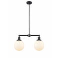 thumbnail image 1 of Innovations 209-BK-G201-8-LED Large Beacon 2 Light Chandelier part of the Franklin Restoration Collection, Matte Black, 1 of 1