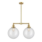 209-SG-G202-12-Innovations Lighting-XX-Large Beacon-2 Light Chandelier in Traditional Style-27 Inches Wide by 16 Inches High Satin Gold Finish with