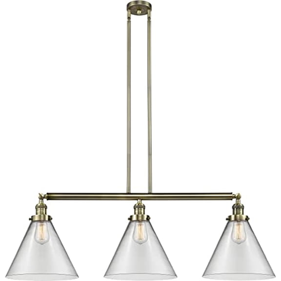 Innovations 213-AB-G42-L-LED X-Large Cone 3 Light Island Light part of the Franklin Restoration Collection, Antique Brass