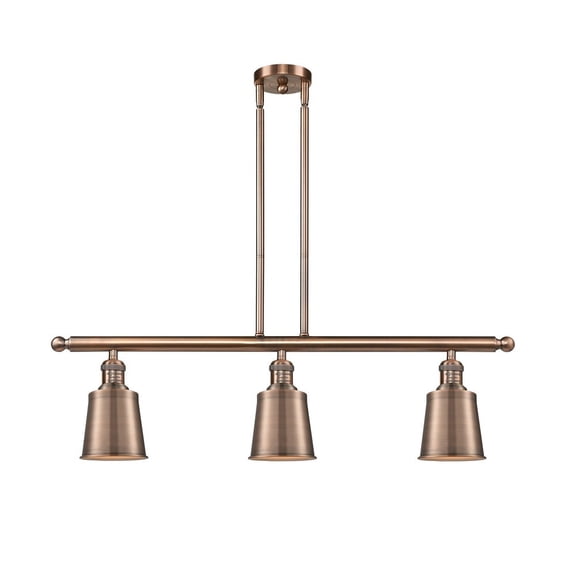213-AC-M9-AC-LED-Innovations Lighting-Addison-9W 3 LED Island-5.25 Inches Wide by 10 Inches High   Antique Copper Finish with Antique Copper Addison