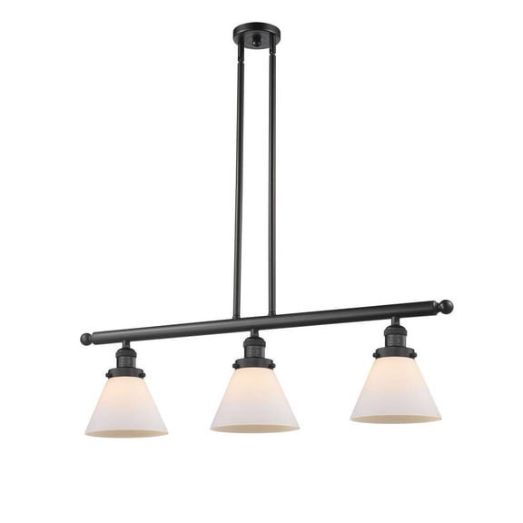 213-BK-G41-LED-Innovations Lighting-Large Cone-10.5W 3 LED Island in Industrial Style-40.25 Inches Wide by 10 Inches High   Matte Black Finish with