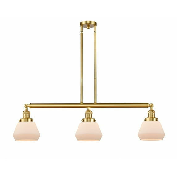 Innovations 213-SG-G171 Fulton 3 Light Island Light part of the Franklin Restoration Collection, Satin Gold