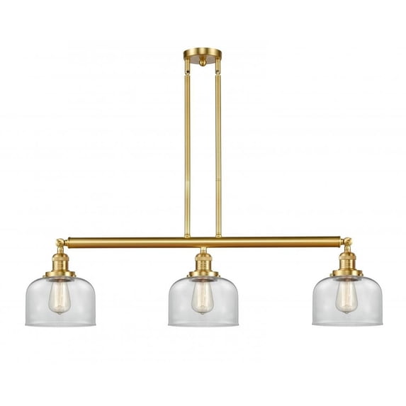 213-SG-G72-LED-Innovations Lighting-Large Bell-10.5W 3 LED Island in Industrial Style-40.5 Inches Wide by 13 Inches High Satin Gold Finish with