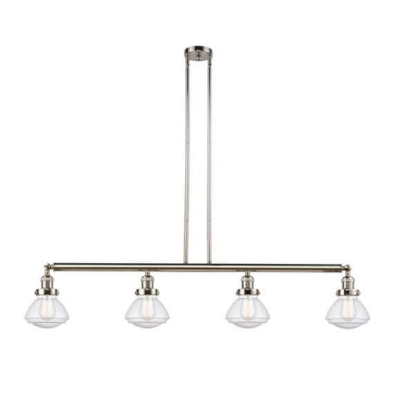 Innovations 214-PN-G324-LED Olean 4 Light Island Light part of the Franklin Restoration Collection, Polished Nickel