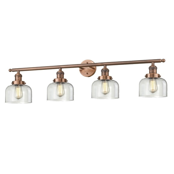 215-AC-G72-LED-Innovations Lighting-Large Bell-14W 4 LED Bath Vanity in Industrial Style-44 Inches Wide by 9.75 Inches High Antique Copper Finish