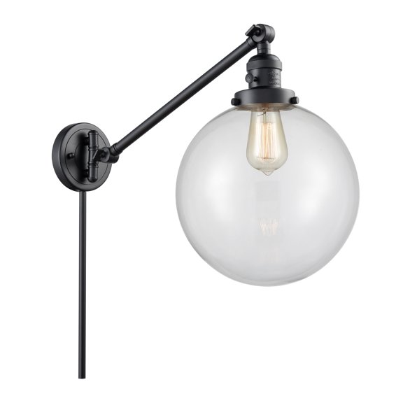 Innovations 237-BK-G202-10-LED One Light Swing Arm from Franklin Restoration collection