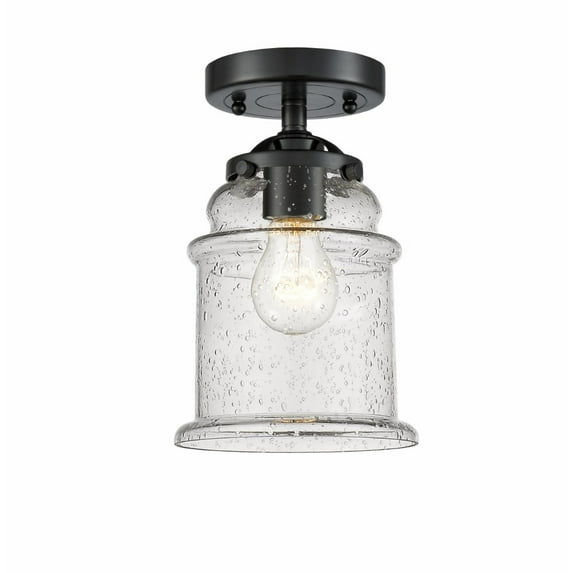 284-1C-OB-G184-LED-Innovations Lighting-Canton-3.5W 1 LED Semi-Flush Mount in Industrial Style-6 Inches Wide by 9.63 Inches High Oil Rubbed Bronze