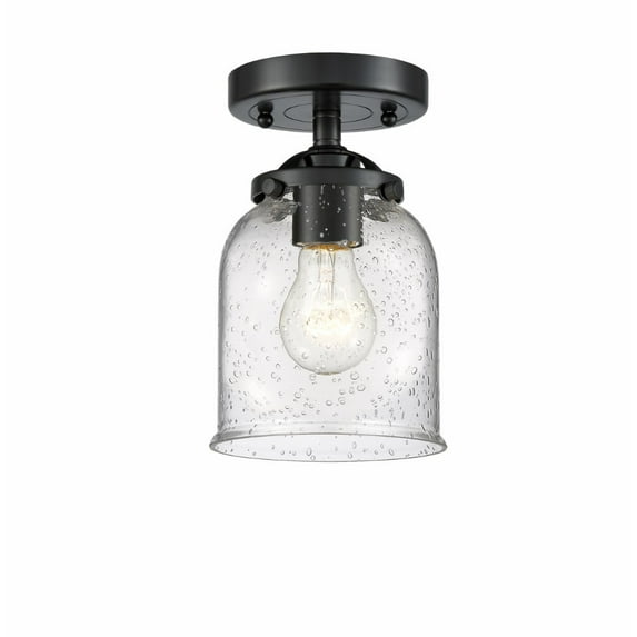 284-1C-OB-G54-LED-Innovations Lighting-Small Bell-3.5W 1 LED Semi-Flush Mount in Industrial Style-5 Inches Wide by 8.13 Inches High Oil Rubbed