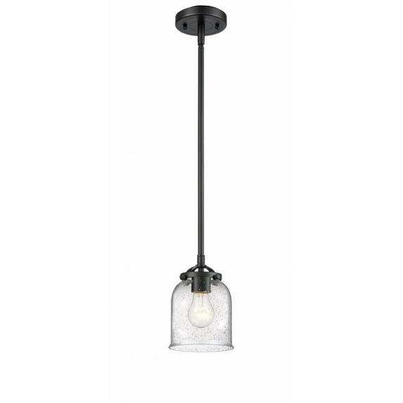 284-1S-OB-G54-LED-Innovations Lighting-Small Bell-3.5W 1 LED Mini Pendant in Industrial Style-5 Inches Wide by 7.38 Inches High Oil Rubbed Bronze