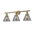 thumbnail image 1 of Innovations 3-LT LED Large Cone 32" Bathroom Fixture - Brushed Brass - 205-BB-G43-LED, 1 of 1