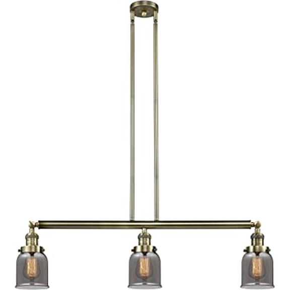 Innovations 3-LT LED Small Bell 36" Island-LT LED - Antique Brass - 213-AB-G53-LED