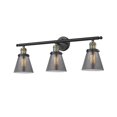thumbnail image 1 of Innovations 3-LT LED Small Cone 30" Bathroom Fixture - Black Antique Brass - 205-BAB-G63-LED, 1 of 1