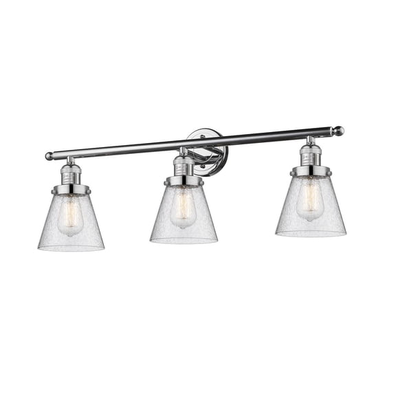 Innovations 3-LT LED Small Cone 30" Bathroom Fixture - Polished Chrome - 205-PC-G64-LED