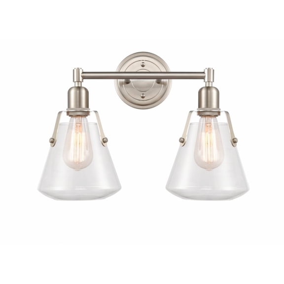 Innovations 422-2W-SN-7Cl-LED Luna 2 Light 18 inch Bath Vanity Light, Satin Nickel
