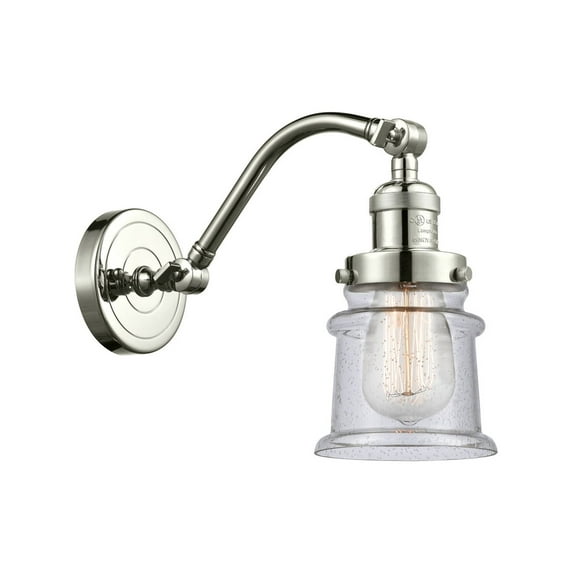 Innovations 515-1W-PN-G184S-LED Small Canton 1 Light Sconce part of the Franklin Restoration Collection, Polished Nickel