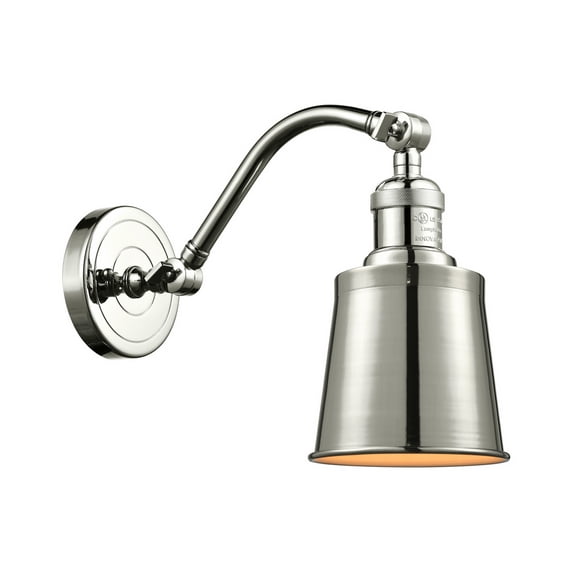 Innovations 515-1W-PN-M9-PN-LED Addison 1 Light Sconce part of the Franklin Restoration Collection, Polished Nickel