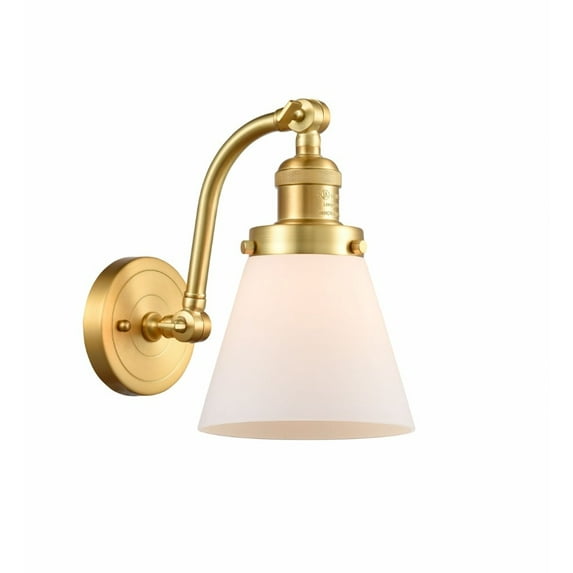 Innovations 515-1W-SG-G61-LED Small Cone 1 Light Sconce part of the Franklin Restoration Collection, Satin Gold