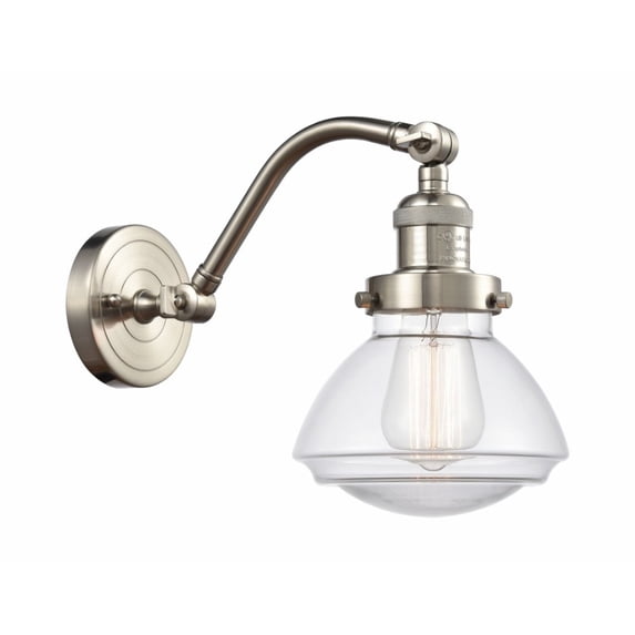 515-1W-SN-G322-LED-Innovations Lighting-Olean-3.5W 1 LED Wall Sconce in Industrial Style-6.75 Inches Wide by 12.25 Inches High Brushed Satin Nickel