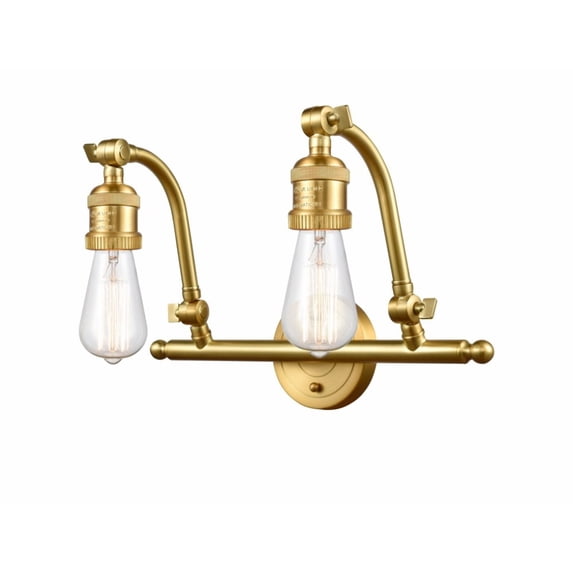 515-2W-SG-LED-Innovations Lighting-Addison-7W 2 LED Bath Vanity in Traditional Style-18 Inches Wide by 12 Inches High Satin Gold Finish
