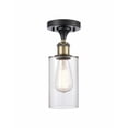 thumbnail image 1 of Innovations 516-1C-BAB-G802-LED Clymer 1 Light Semi-Flush Mount part of the Ballston Collection, Black Antique Brass, 1 of 1