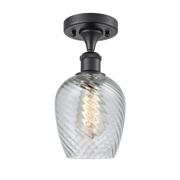 Innovations 516-1C-BK-G292-LED Salina 1 Light Semi-Flush Mount part of the Ballston Collection, Matte Black