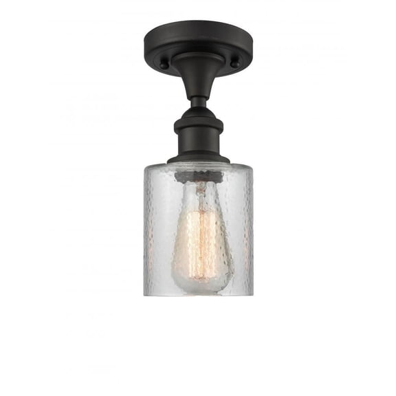 Innovations 516-1C-OB-G112-L-LED Large Cobbleskill 1 Light Semi-Flush Mount part of the Ballston Collection, Oil Rubbed Bronze