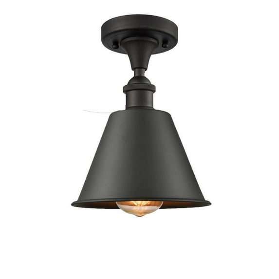 Innovations 516-1C-SG-M8-LED Smithfield 1 Light Semi-Flush Mount part of the Ballston Collection, Satin Gold