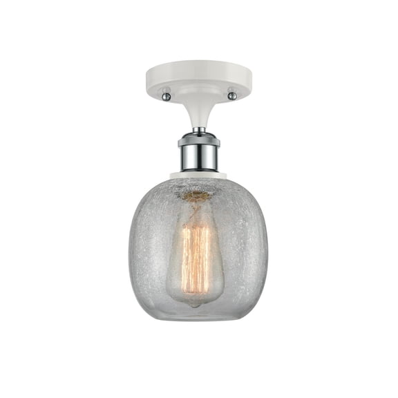 516-1C-WPC-G105-LED-Innovations Lighting-Belfast-3.5W 1 LED Semi-Flush Mount in Industrial Style-6 Inches Wide by 11 Inches High   White/Polished
