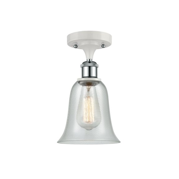 Innovations 516-1C-WPC-G2812-LED Hanover 1 Light Semi-Flush Mount part of the Ballston Collection, White and Polished Chrome