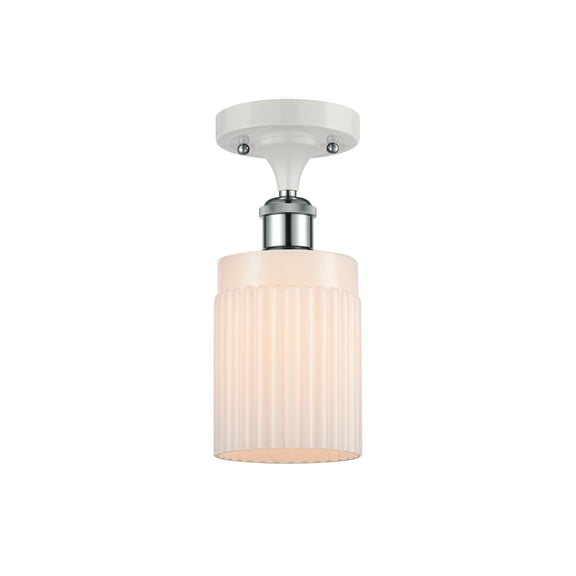 Innovations 516-1C-WPC-G341 Hadley 1 Light Semi-Flush Mount part of the Ballston Collection, White and Polished Chrome