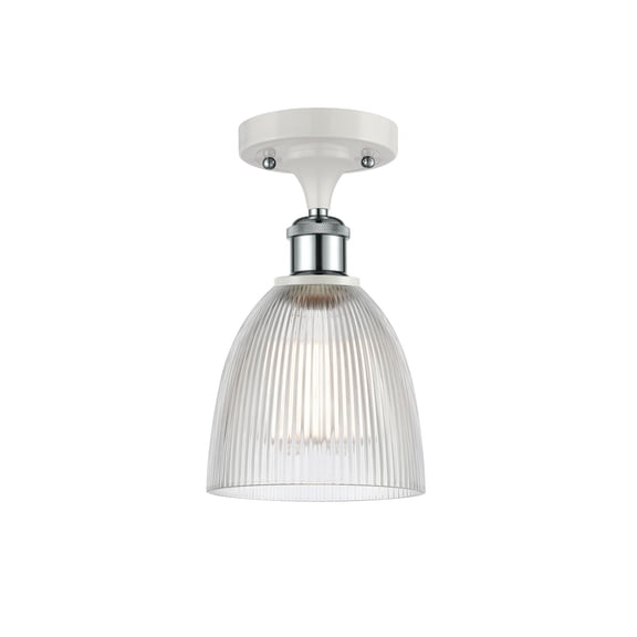 516-1C-WPC-G382-LED-Innovations Lighting-Castile-3.5W 1 LED Semi-Flush Mount in Industrial Style-6 Inches Wide by 11 Inches High   White/Polished