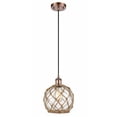 thumbnail image 1 of 516-1P-AC-G122-8RB-LED-Innovations Lighting-Farmhouse Rope-3.5W 1 LED Mini Pendant in Industrial Style-8 Inches Wide by 10 Inches High   Antique, 1 of 1