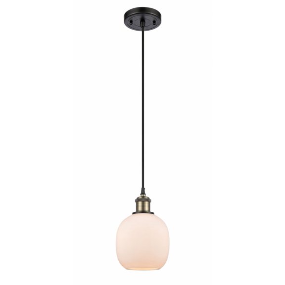 Innovations 516-1P-BAB-G101-LED Belfast 1 Light Mini Pendant part of the Ballston Collection, Black Antique Brass