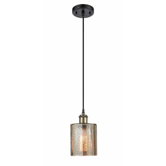 516-1P-BAB-G116-LED-Innovations Lighting-Cobbleskill-3.5W 1 LED Mini Pendant in Art Nouveau Style-5 Inches Wide by 8 Inches High   Black Antique Brass
