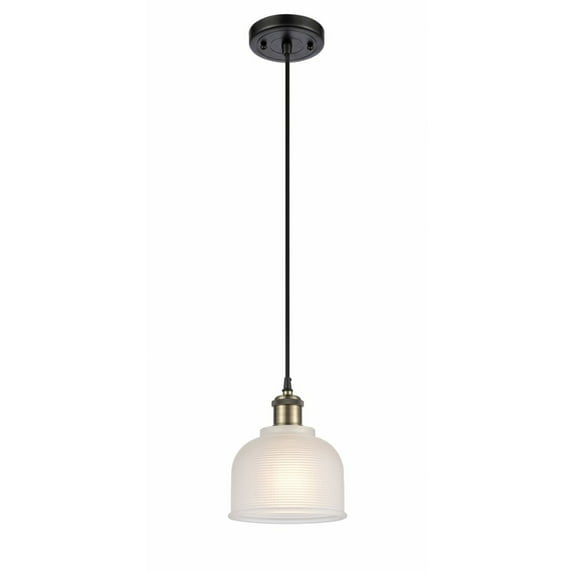 Innovations 516-1P-BAB-G411 Dayton 1 Light Mini Pendant part of the Ballston Collection, Black Antique Brass