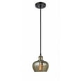thumbnail image 1 of Innovations 516-1P-BAB-G96 Fenton 1 Light Mini Pendant part of the Ballston Collection, Black Antique Brass, 1 of 1