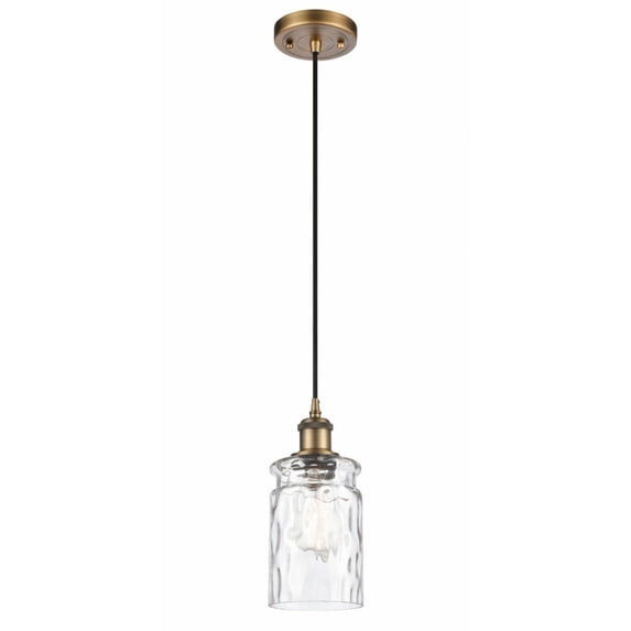 516-1P-BB-G352-LED-Innovations Lighting-Candor-3.5W 1 LED Mini Pendant in Industrial Style-4.75 Inches Wide by 9.5 Inches High Brushed Brass Finish