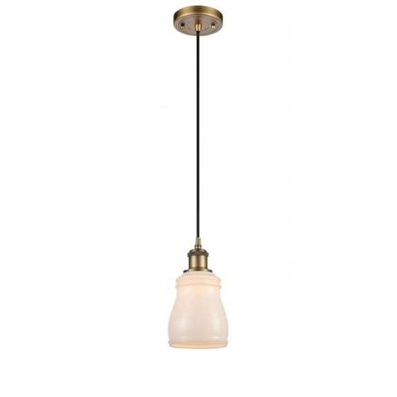 Innovations 516-1P-BB-G391-LED Ellery 1 Light Mini Pendant part of the Ballston Collection, Brushed Brass