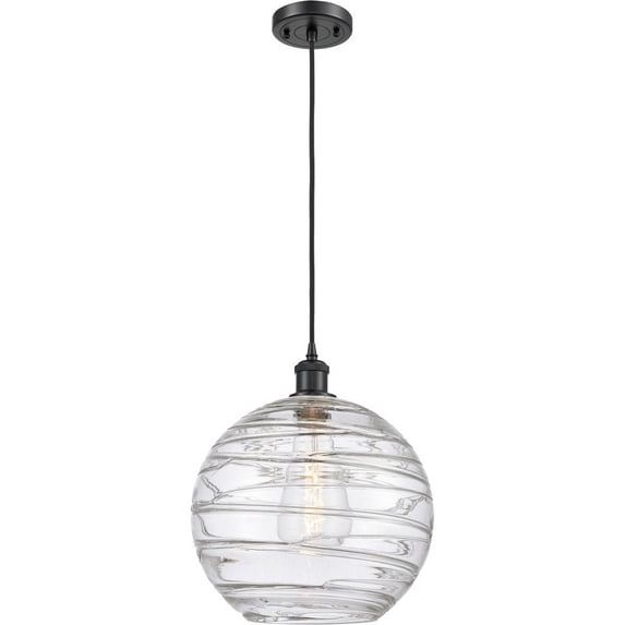516-1P-BK-G1213-12-Innovations Lighting-X-Large Deco Swirl - 1 Light Mini Pendant Matte Black