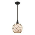 thumbnail image 1 of 516-1P-OB-G121-8RB-LED-Innovations Lighting-Farmhouse Rope-3.5W 1 LED Mini Pendant in Industrial Style-8 Inches Wide by 10 Inches High   Oil Rubbed, 1 of 1