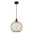 thumbnail image 1 of 516-1P-OB-G122-10RB-LED-Innovations Lighting-Farmhouse Rope - 3.5W 1 LED Cord Hung Mini Pendant In Industrial Style-13 Inches Tall and 10 Inches Wide, 1 of 1