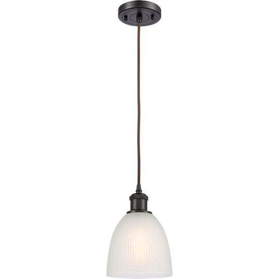 516-1P-OB-G381-LED-Innovations Lighting-Castile-3.5W 1 LED Mini Pendant in Industrial Style-6 Inches Wide by 9 Inches High Oil Rubbed Bronze Finish