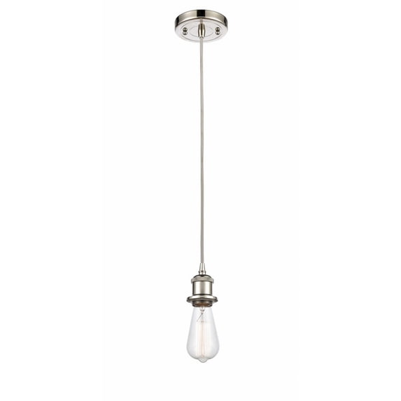 516-1P-PN Innovations Lighting Bare Bulb-1 Light Mini Pendant in Industrial Style-4.5 Inches Wide by 4 Inches High-Polished Nickel Finish
