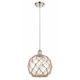 thumbnail image 1 of 516-1P-PN-G122-10RB-LED-Innovations Lighting-Large Farmhouse Rope-3.5W 1 LED Mini Pendant in Industrial Style-10 Inches Wide by 13 Inches High, 1 of 1