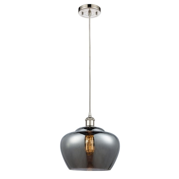 516-1P-PN-G93-L Innovations Lighting Fenton - 1 Light Cord Hung Mini Pendant In Industrial Style-11 Inches Tall and 11 Inches Wide-Polished Nickel