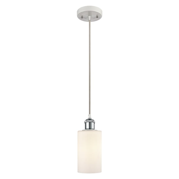Innovations 516-1P-WPC-G801-LED Clymer 1 Light Mini Pendant part of the Ballston Collection, White and Polished Chrome